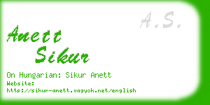 anett sikur business card